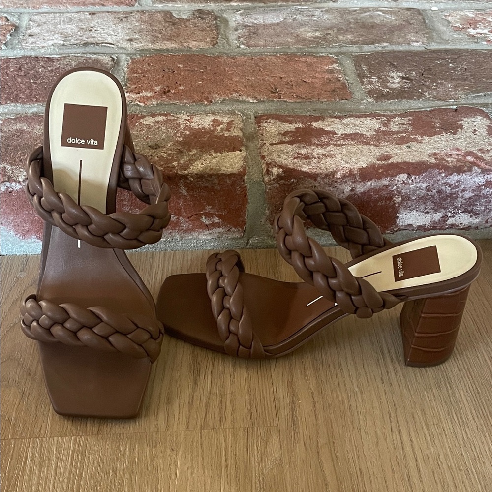 Dolce Vita Brown Braided Heels Size 7.5